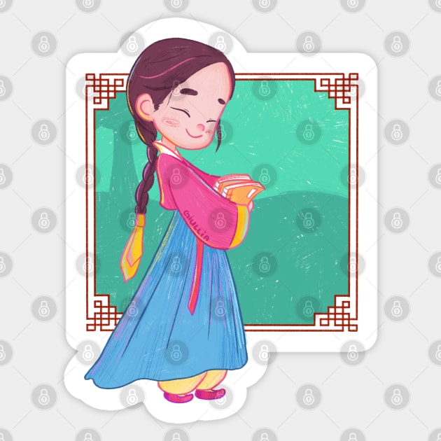 cute hanbok girl Sticker by Giullia - Yeppeunyeppeun Art